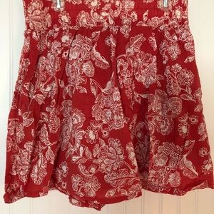 Old Navy Red Floral Mini Skirt